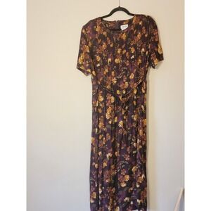 Vintage Lady Darian Women Sz 14W Floral Maxi Dress Y2K Phoebe Must See!